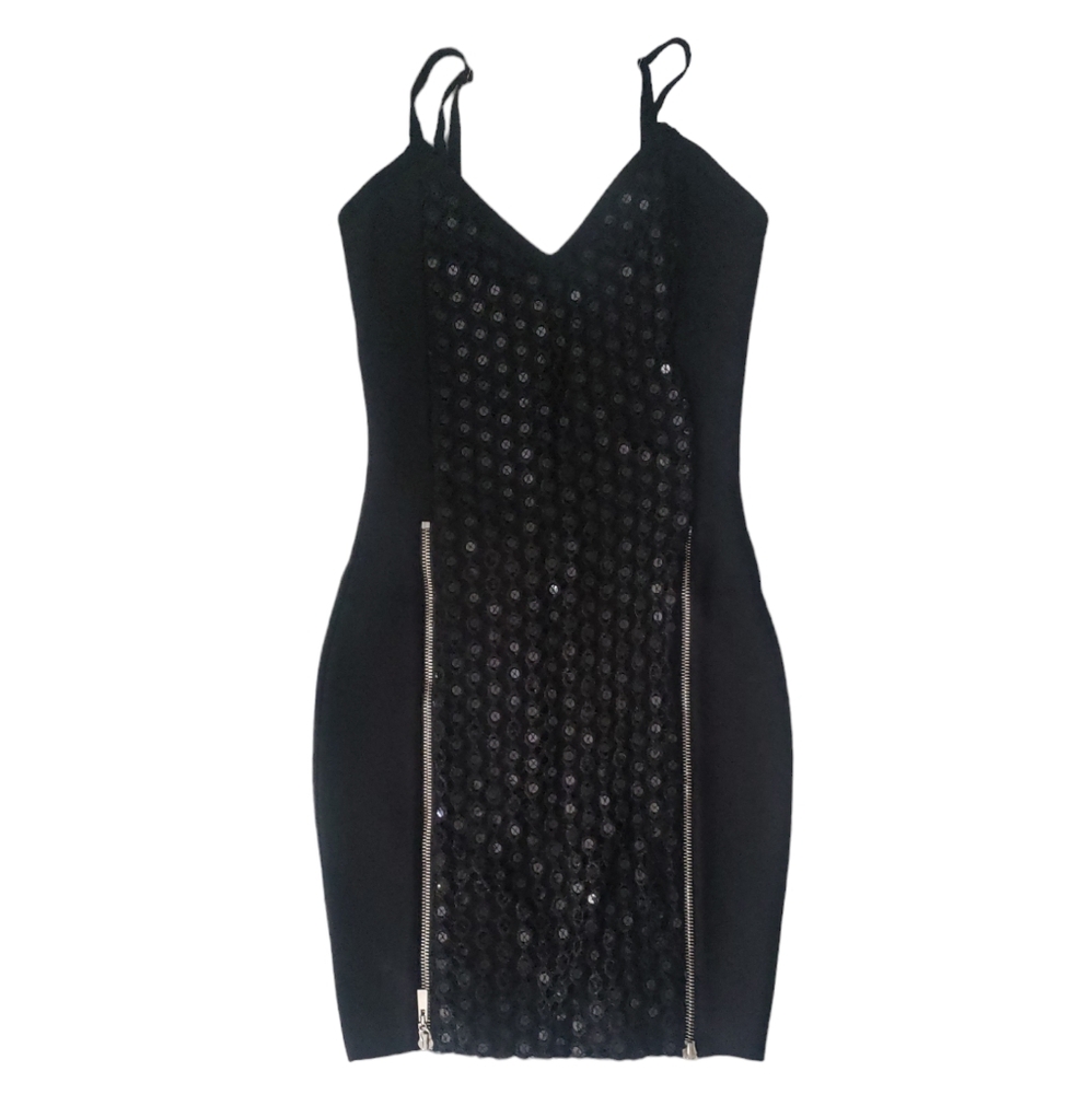 Black Sequin Dress XS